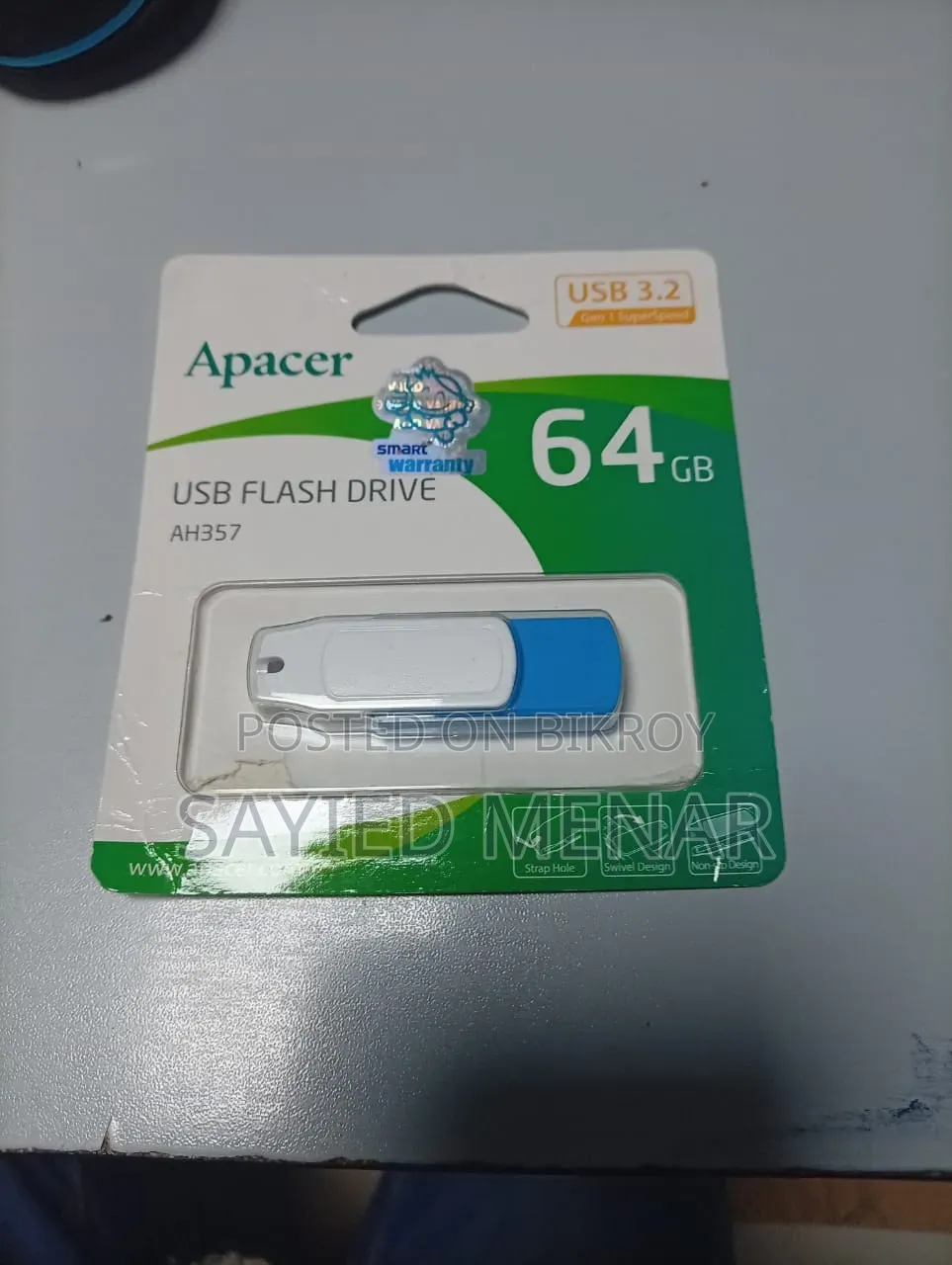 Brand New Apacer AH357 64GB USB 3.2 Flash Drive for Sale!