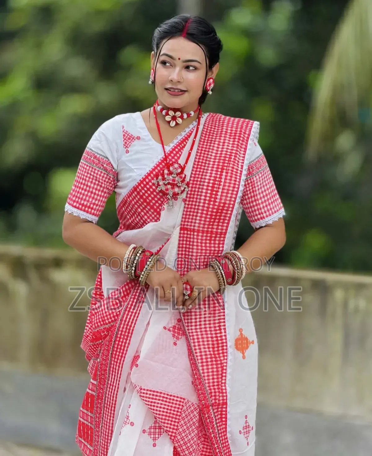 ✨ পুজো স্পেশাল ভাইরাল গামছা প্রিন্ট শাড়ি ✨