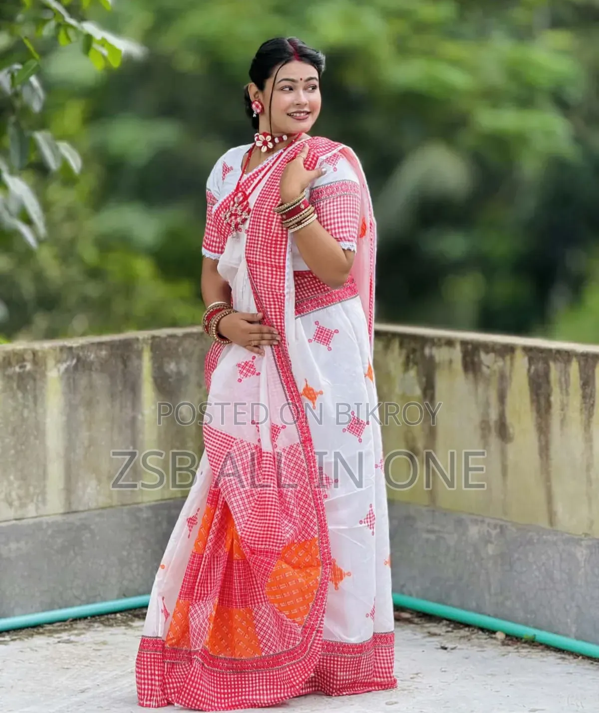 ✨ পুজো স্পেশাল ভাইরাল গামছা প্রিন্ট শাড়ি ✨