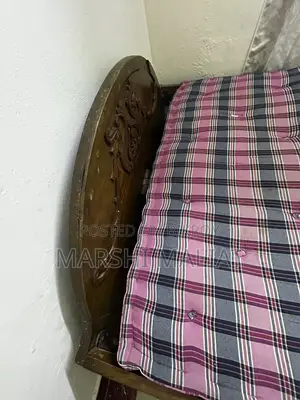 Solid Jam Wood Double Bed (Without Mattress) - Good Condition