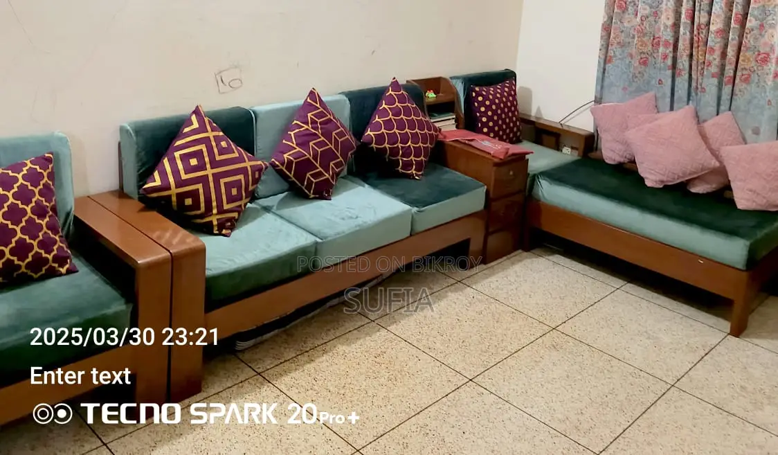 Mehagoni Wooden L Shaped Sofa