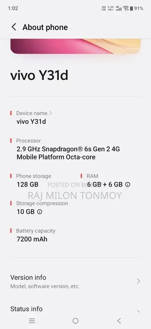 Vivo Y31d 128 GB Red