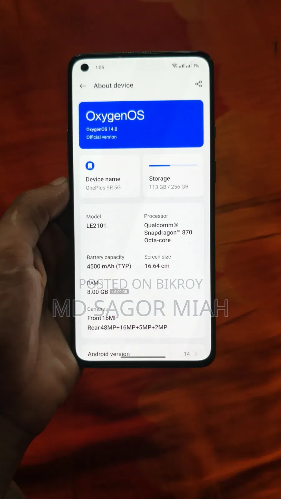 OnePlus 9R 256 GB Blue