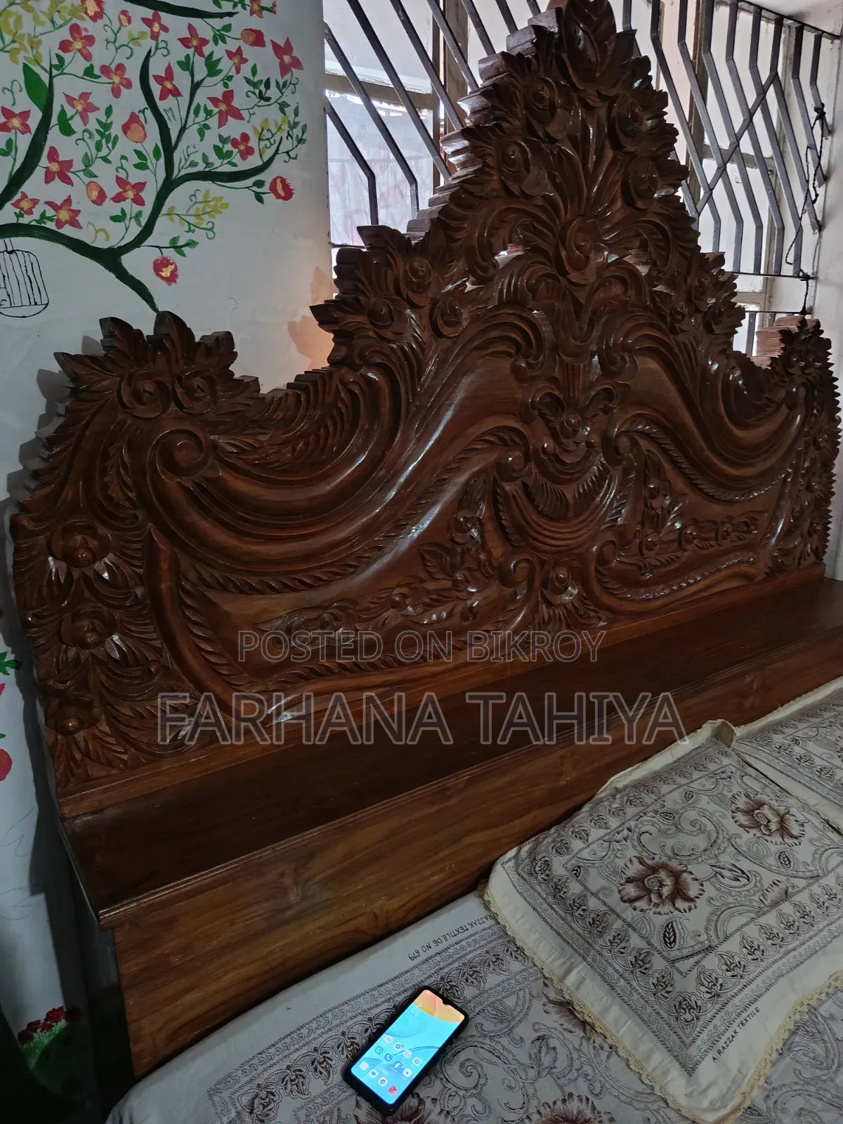 সেগুন কাঠের বক্স খাট