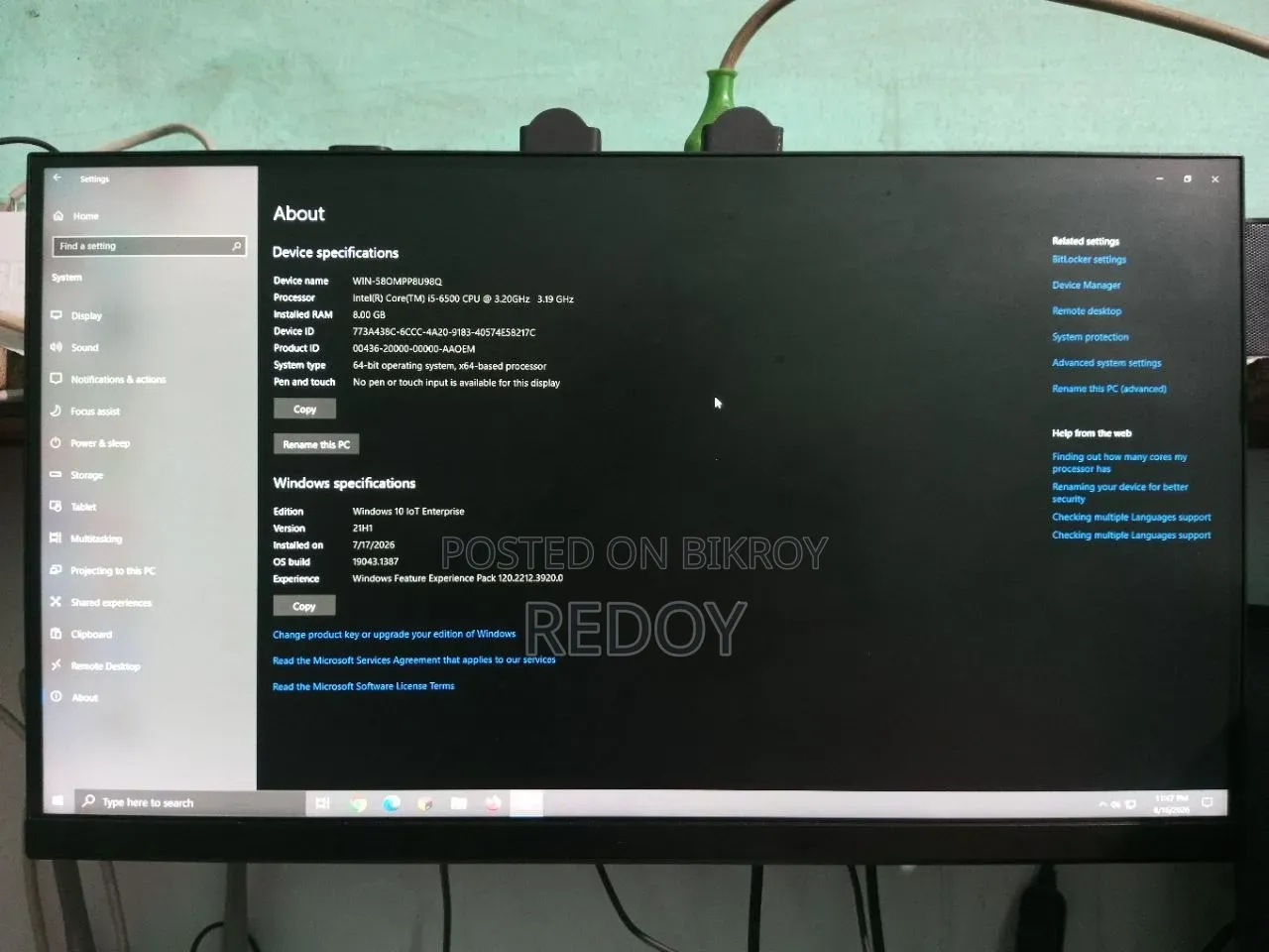 Desktop Computer 8GB Intel Core i5 SSD 256GB