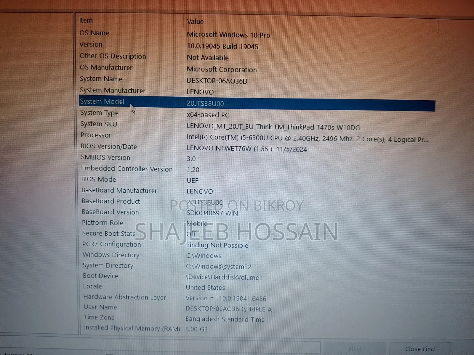Laptop Lenovo 8GB Intel Core i5 SSD 256GB