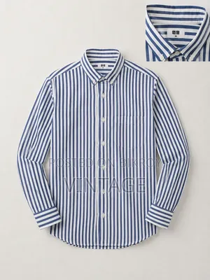 UNIQLO Men's Premium Cotton Long-Sleeve Casual Shirt