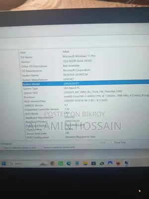 Laptop Lenovo 8GB Intel Core i5 SSD 256GB