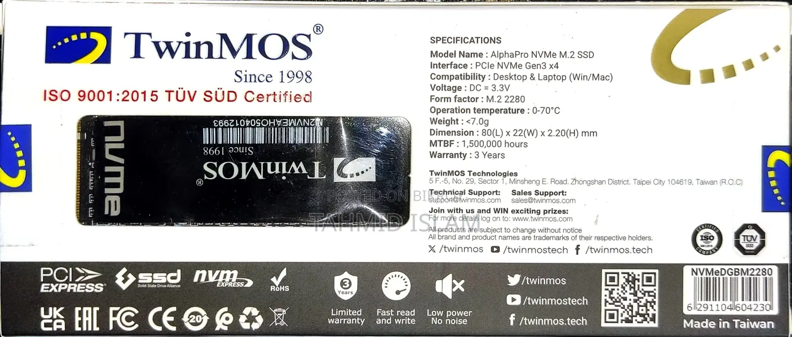 TwinMos Alpha Pro 128gb NVMe M.2 SSD