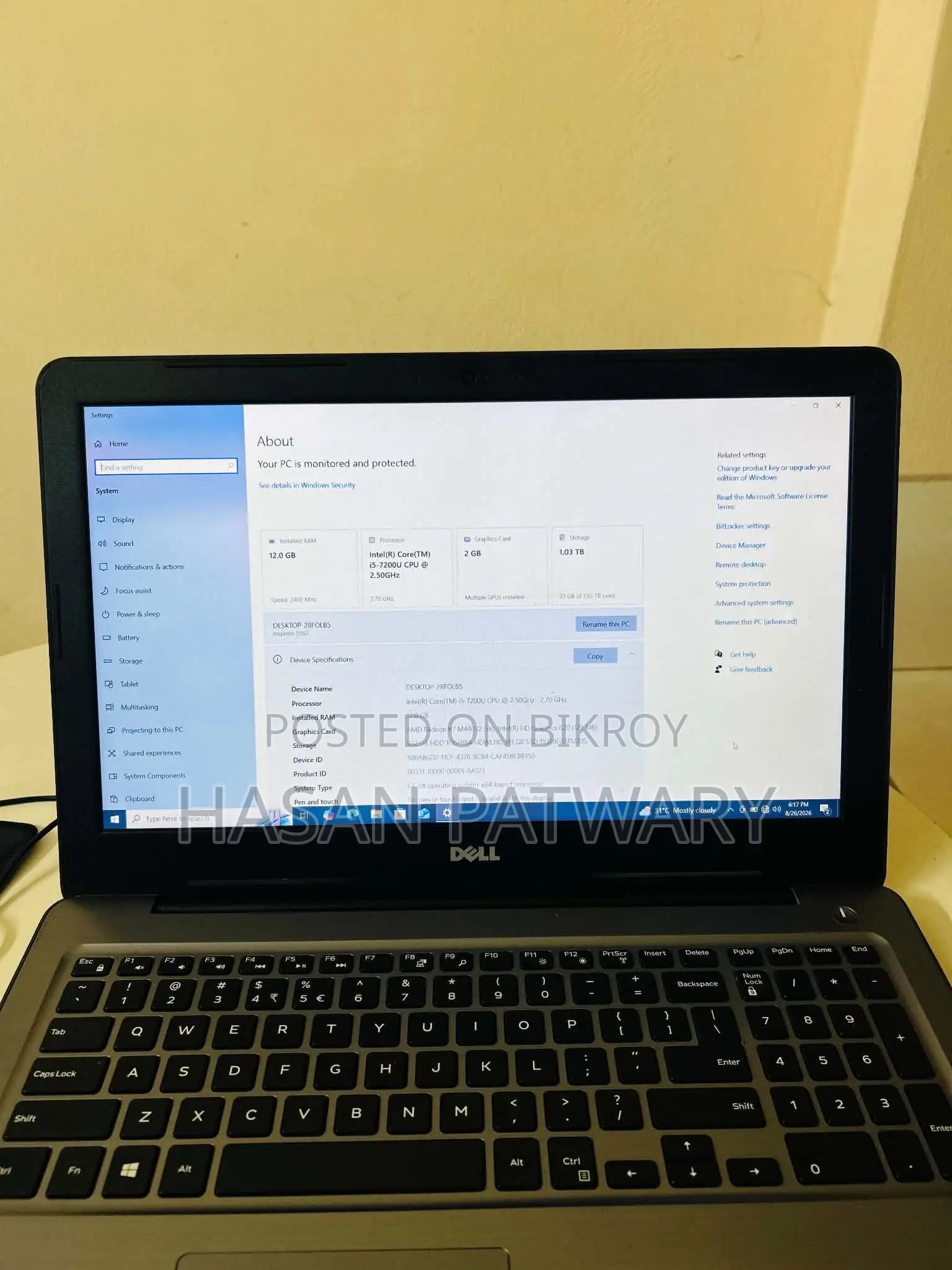 Laptop Dell Inspiron 15 12GB Intel Core i5 HDD+SSD 1T