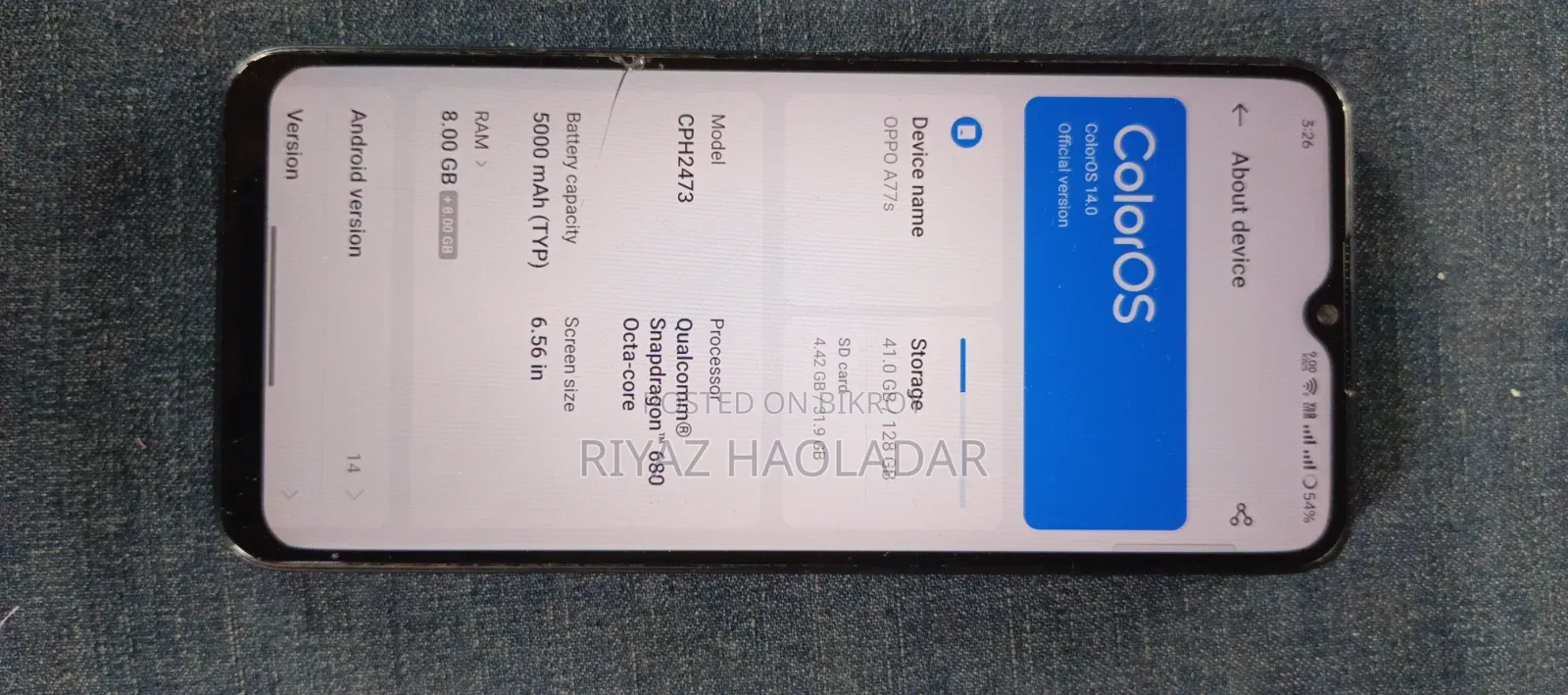 Oppo A77s 128 GB Black