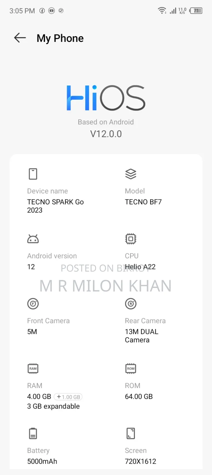 New Tecno Spark Go 64 GB Blue