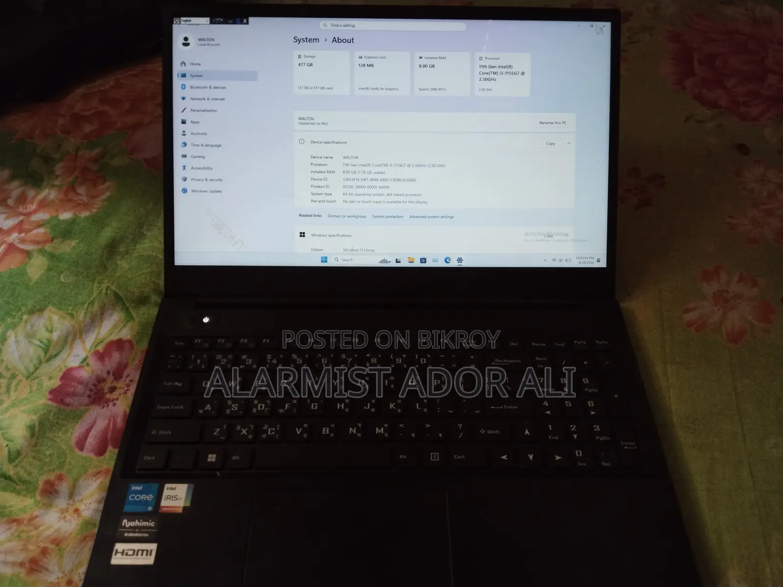 Laptop 8GB Intel Core i5 HDD 512GB
