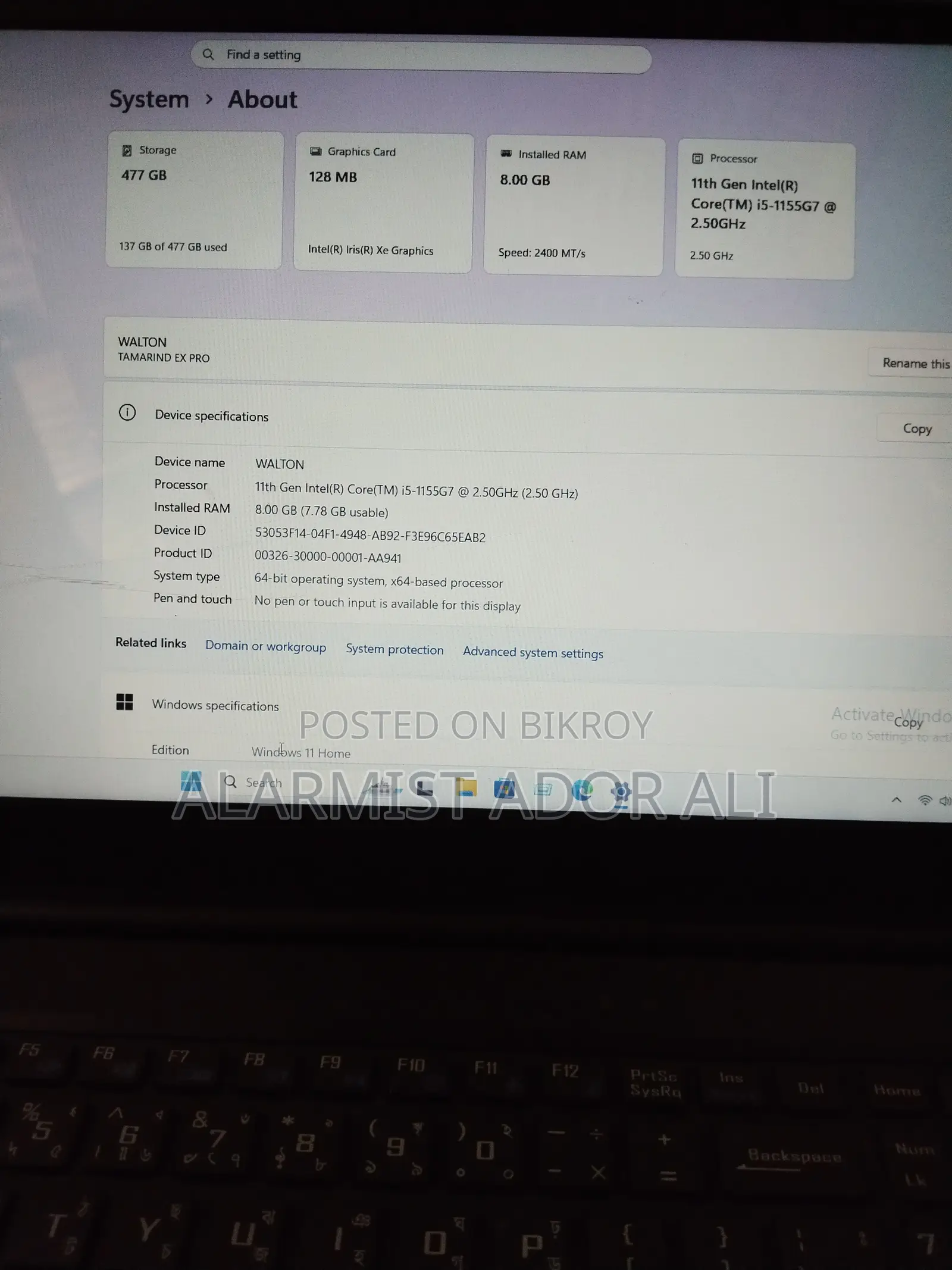 Laptop 8GB Intel Core i5 HDD 512GB