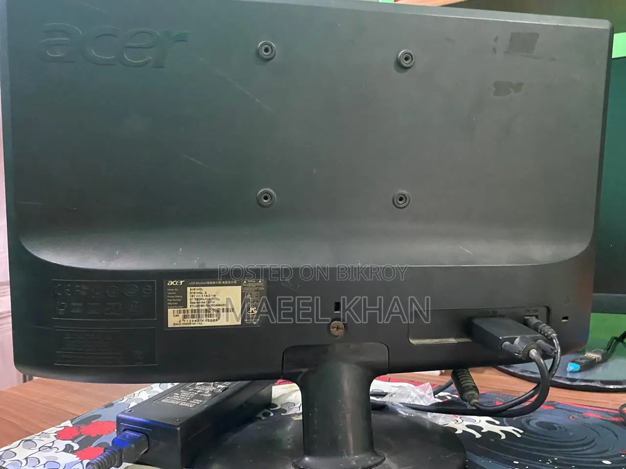 Acer S191HQL 18.5" Widescreen LED Monitor - Perfect Working Condition