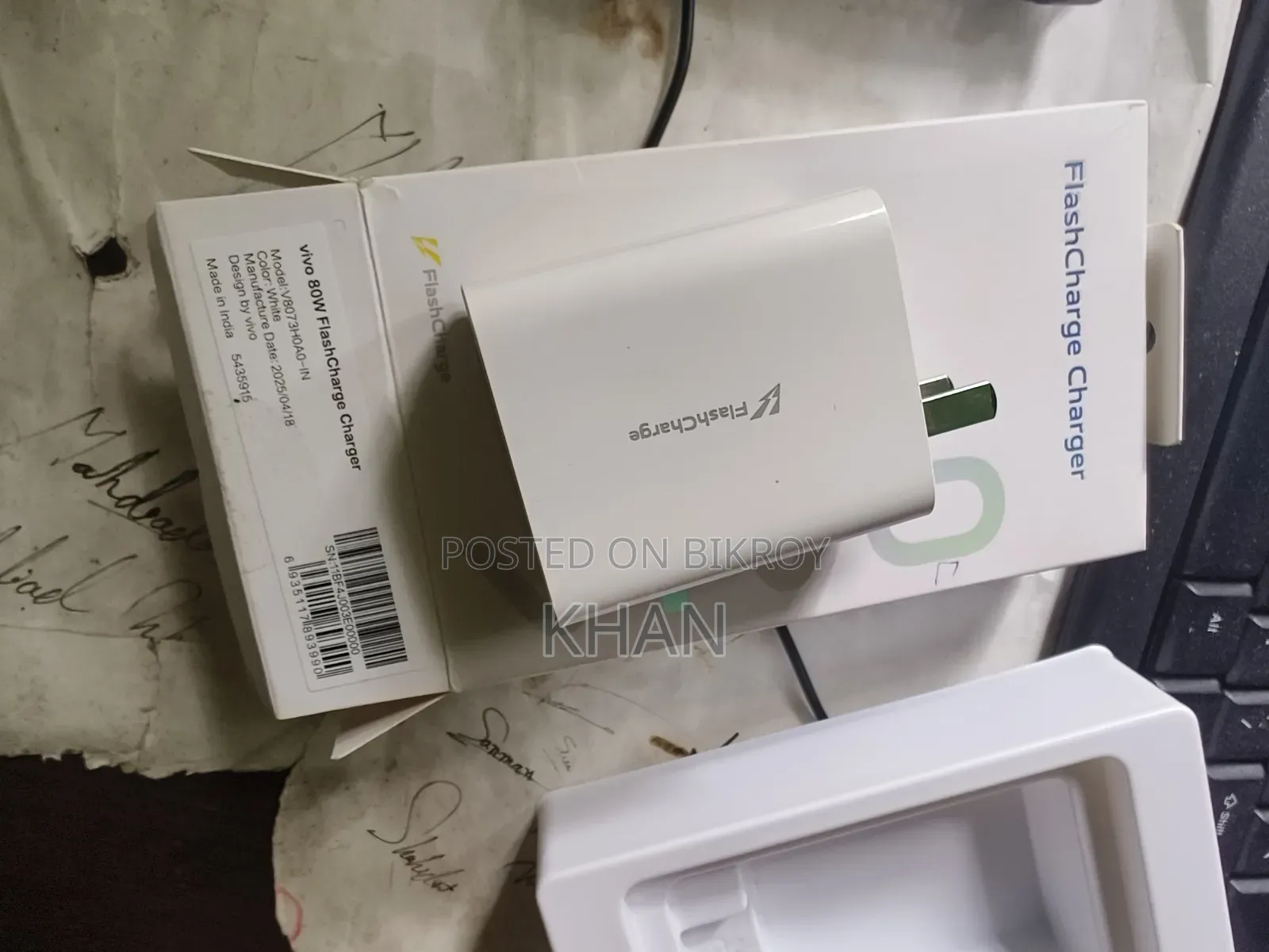 Vivo Original Fast Charger 80W + Cable( X80/90/100/200)