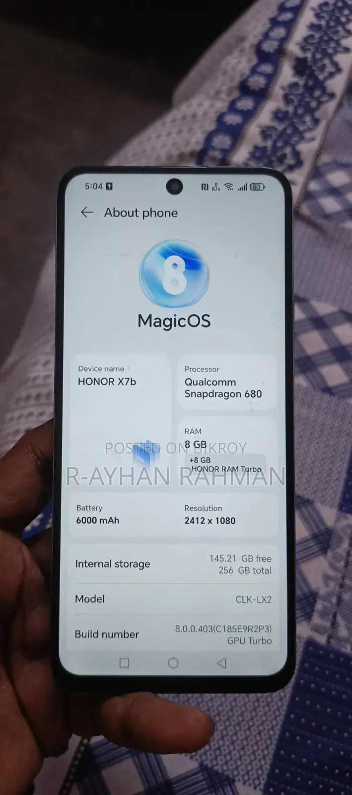 Honor X7b 5G 256 GB White