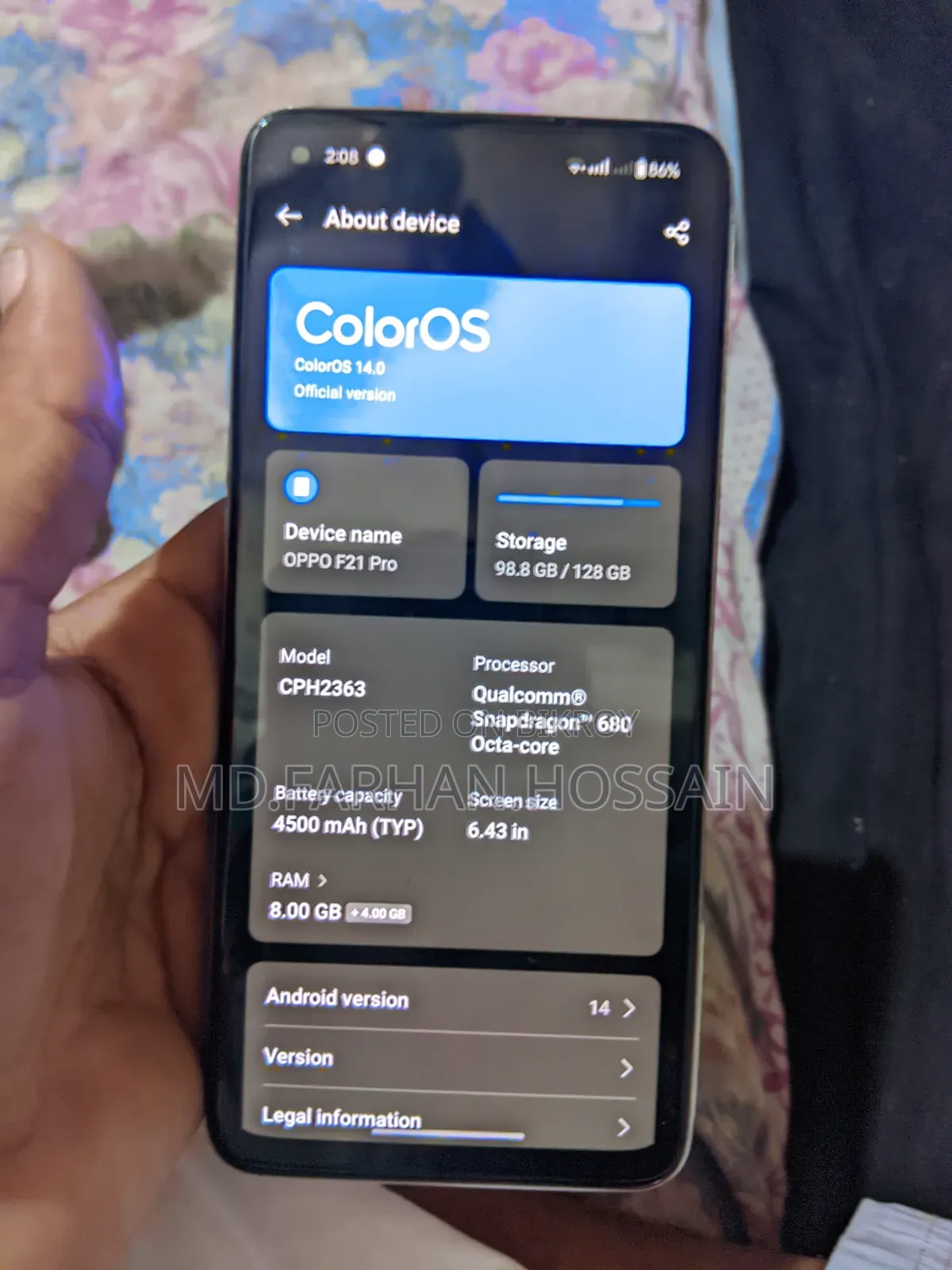 Oppo F21 Pro 128 GB Yellow