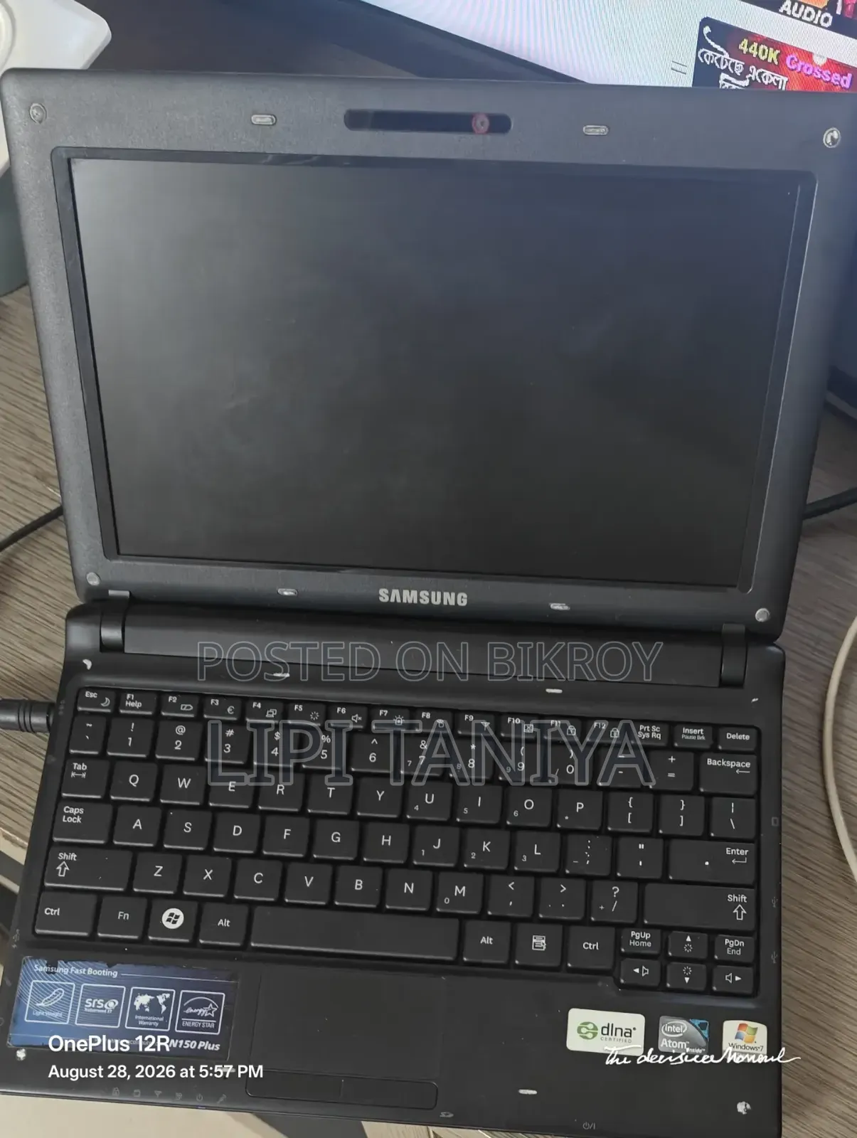 Laptop Samsung N150 Plus 4GB Intel Atom HDD 256GB