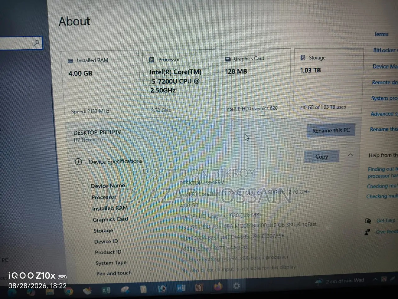 Laptop HP 250 G1 4GB Intel Core i5 HDD+SSD 1T