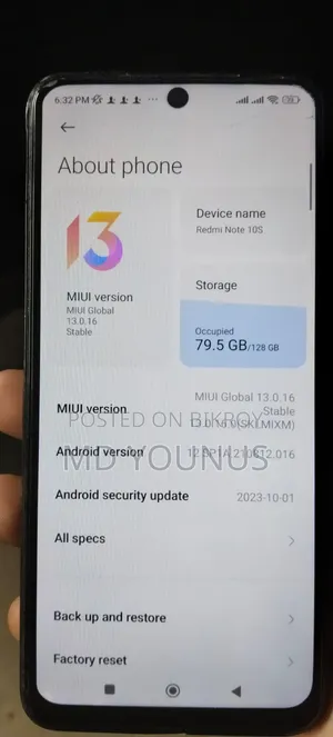 Xiaomi Redmi Note 10S 128 GB Black