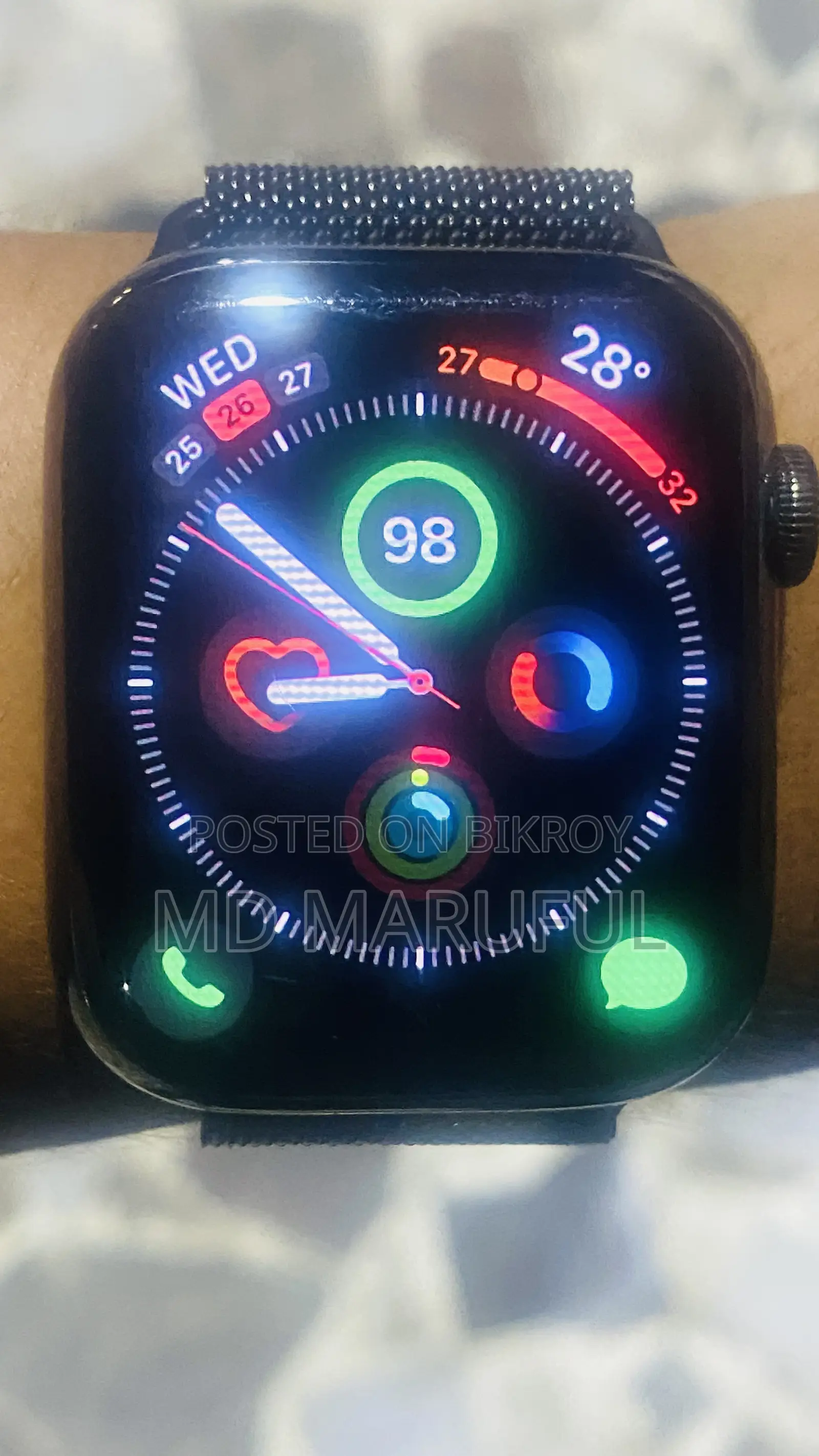 Apple Watch Series 7 Stainless Steel With Milanese Loop (Graphite)