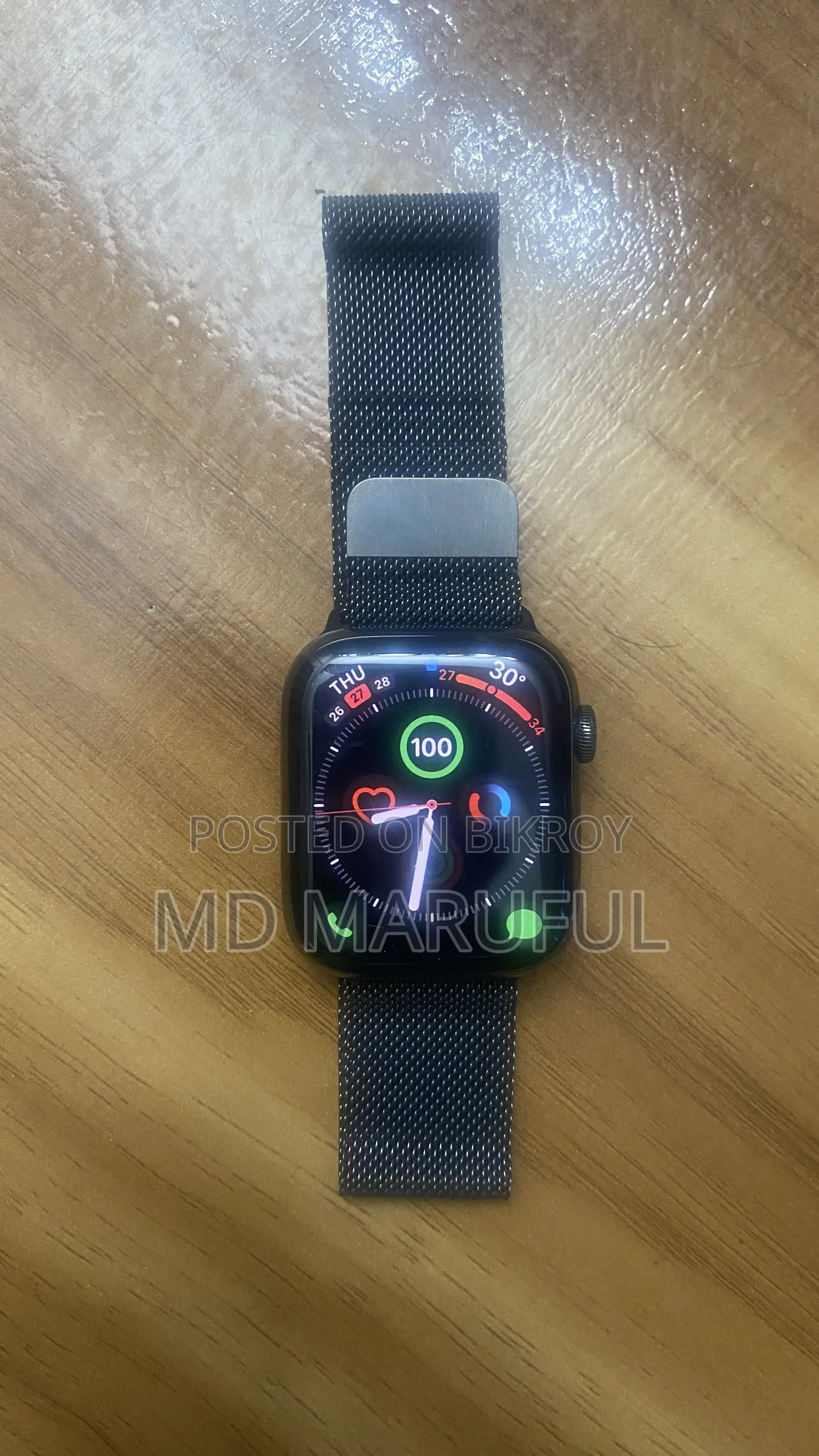 Apple Watch Series 7 Stainless Steel With Milanese Loop (Graphite)