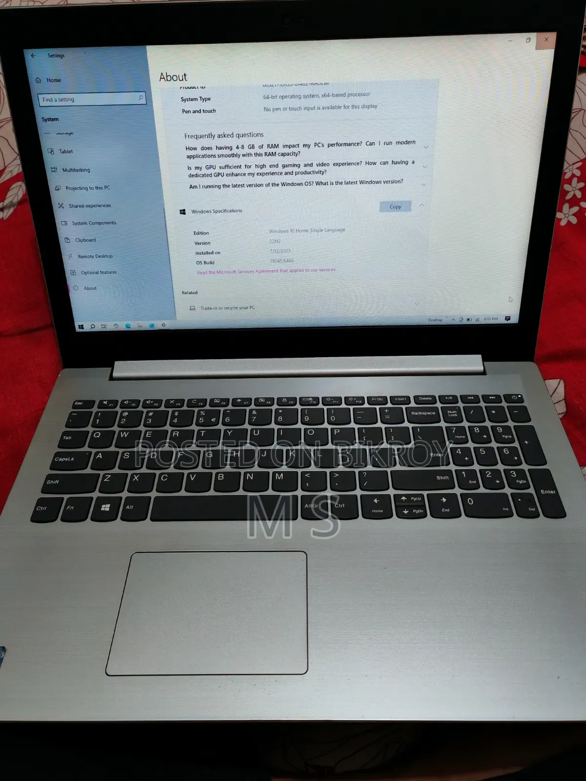 Laptop Lenovo IdeaPad 330 4GB Intel Core i3 HDD 1T