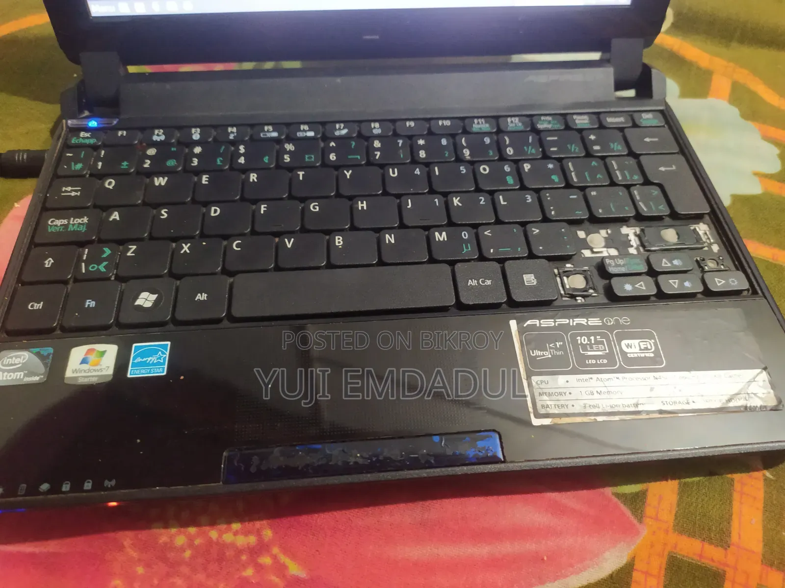 Laptop Acer Aspire One 2GB Intel Atom HDD 256GB