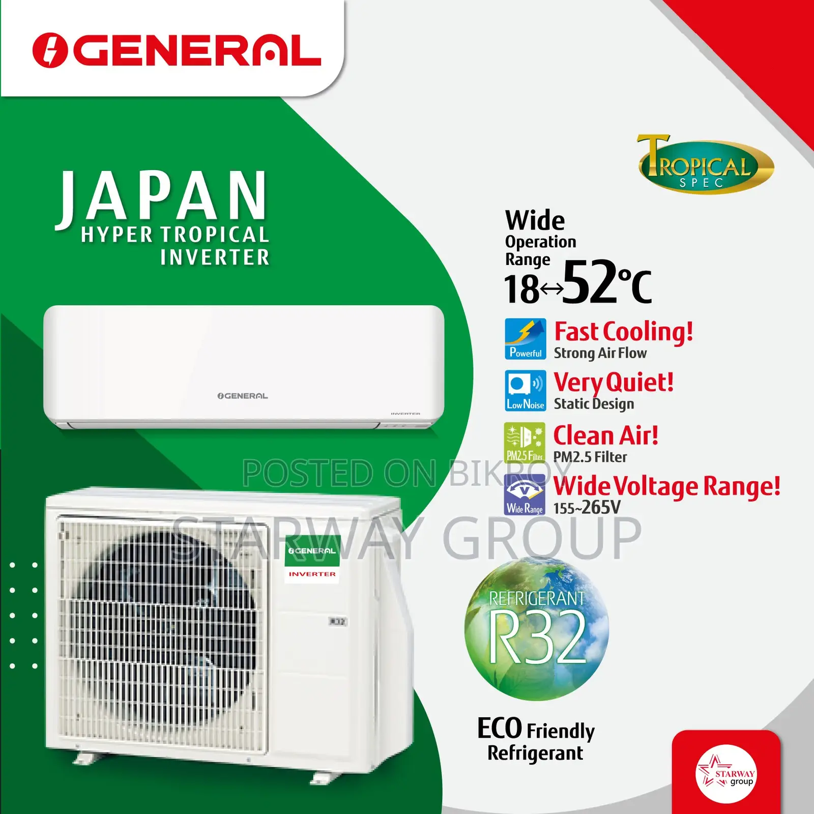 ASGG24CPTA-V || General 2.0 Ton Inverter AC in Bangladesh.