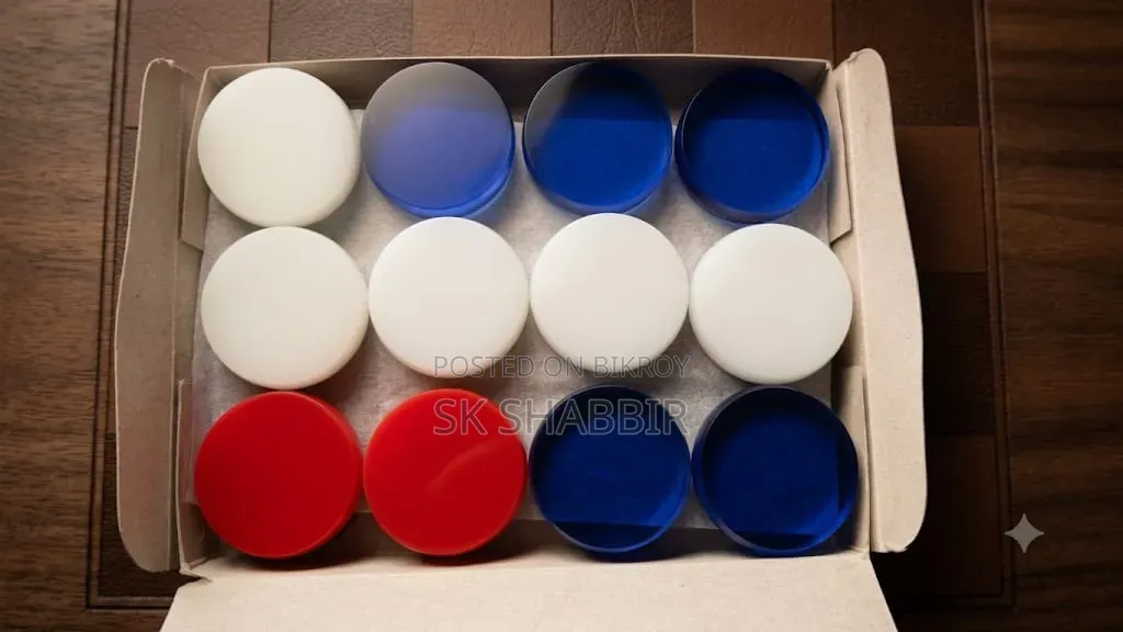 Carrom Guti 10 MM, Made in India 19 Pics. EXTRA 5 PICS