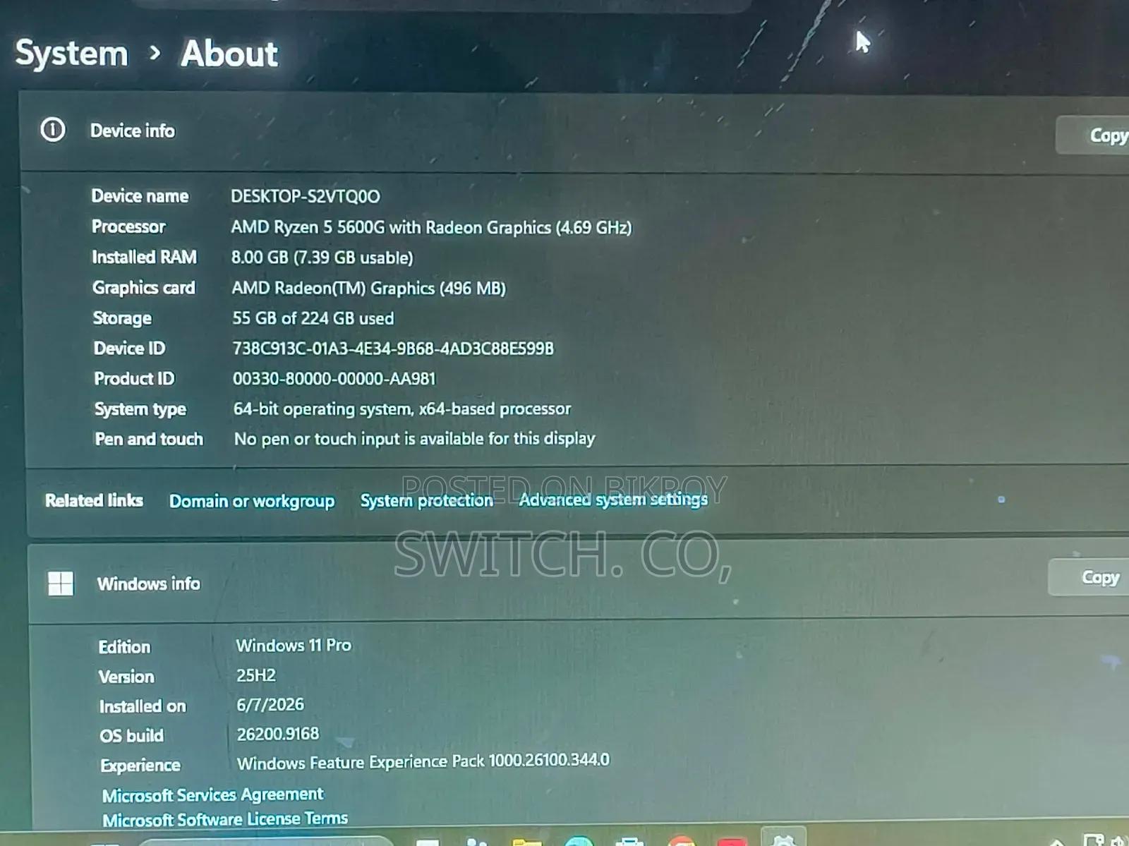 Desktop Computer 8GB AMD Ryzen 5 SSD 250GB