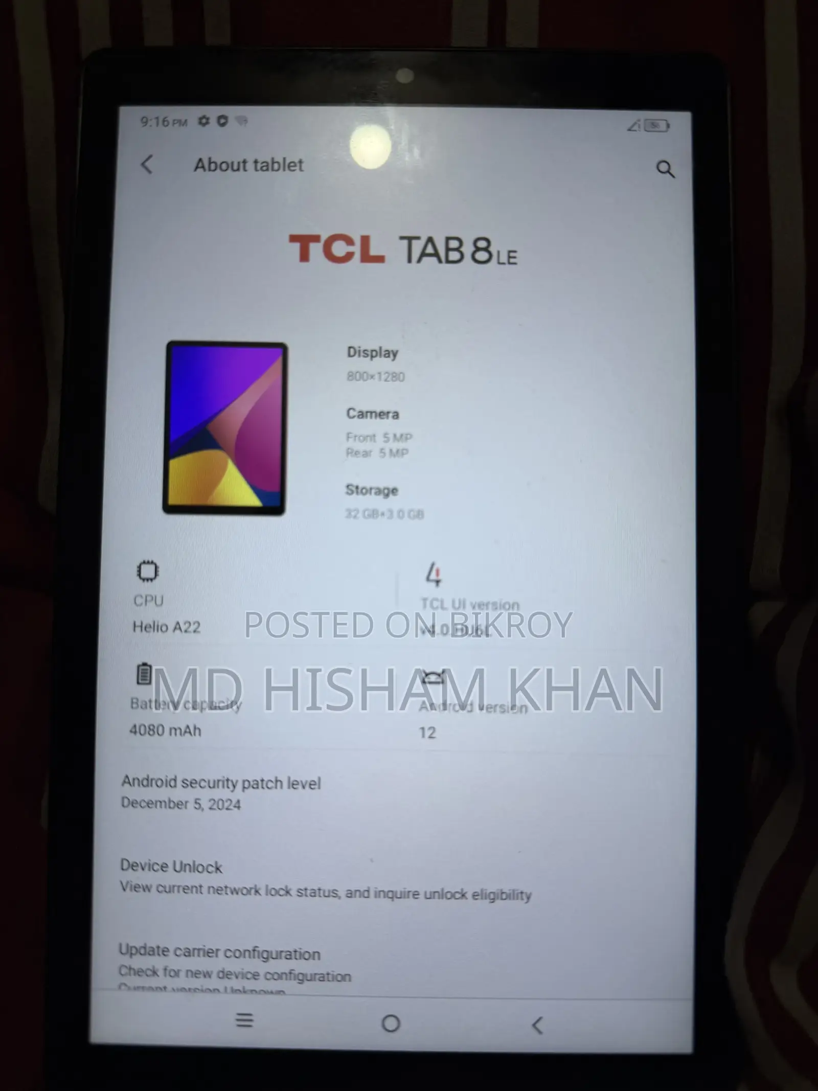 TCL Tab 8 4G 32 GB Black
