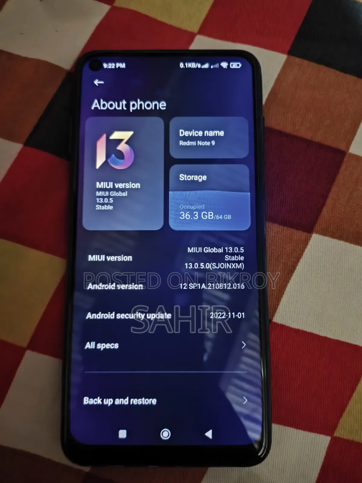 Xiaomi Redmi Note 9 64 GB Blue