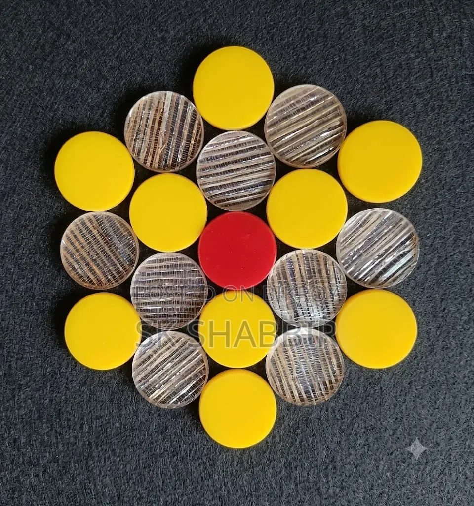 Carrom Guti 8 MM, Made in India 19 Pics .Extra 5 Pics