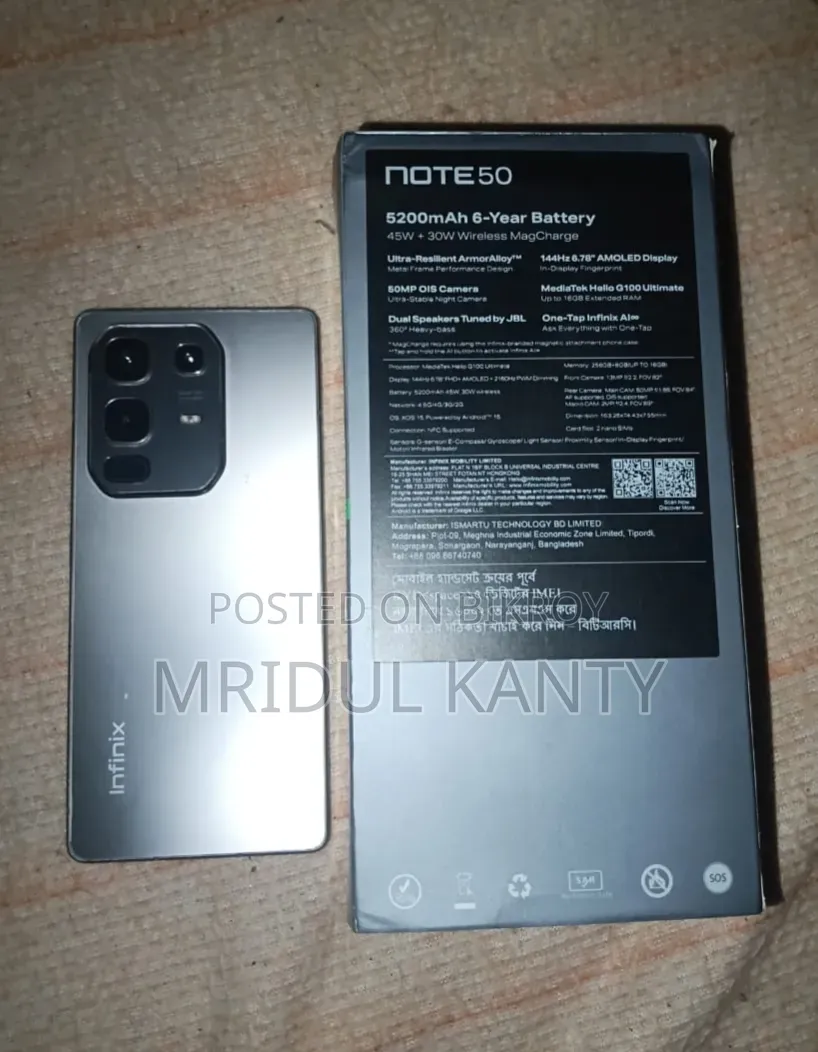 Infinix Note 50 4G 256 GB Gray