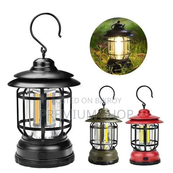 Portable Rechargeable Vintage LED Camping Lantern Light