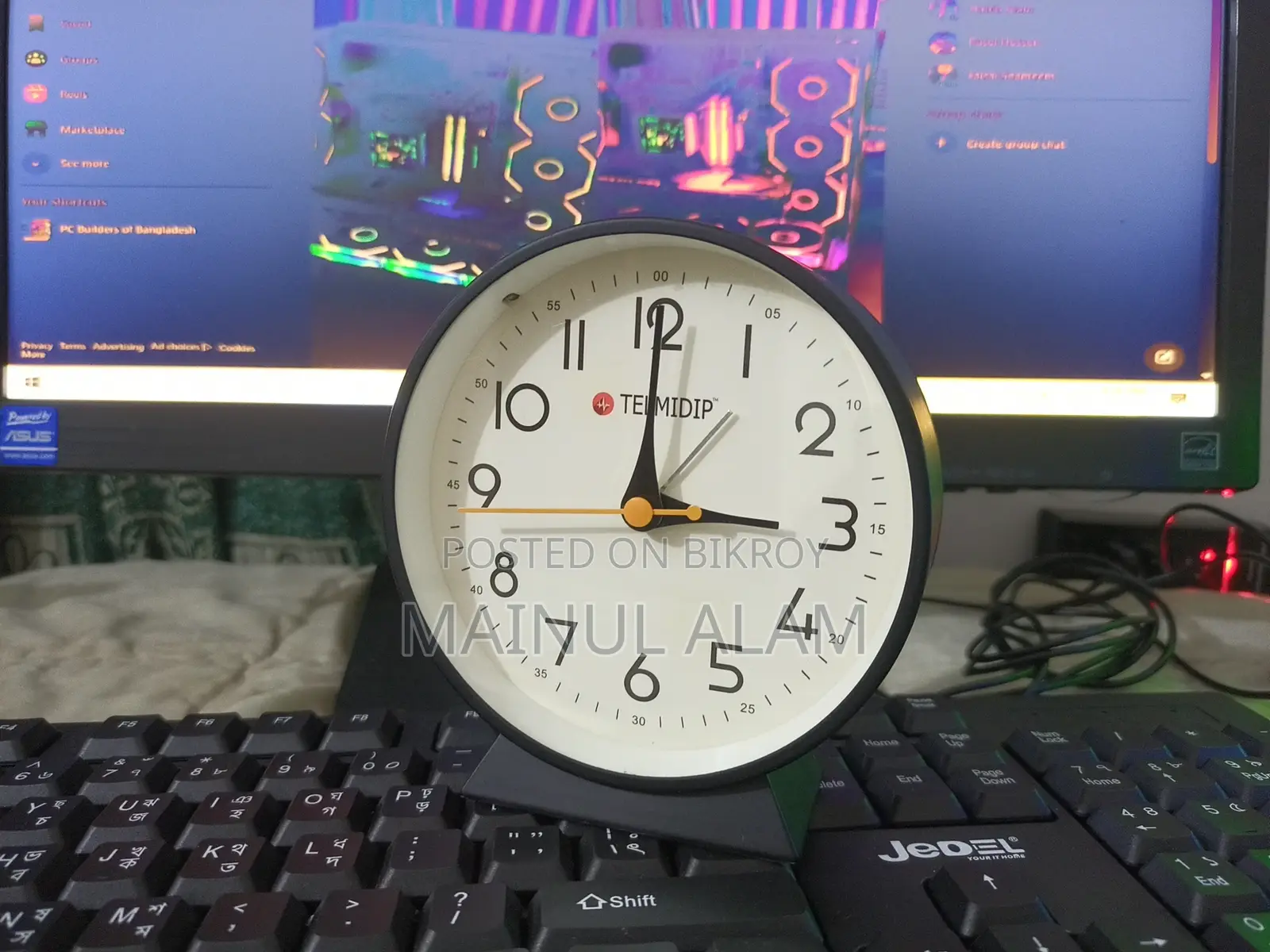 Telmidip Analog Table Clock With Alarm বিক্রি করা হচ্ছে।