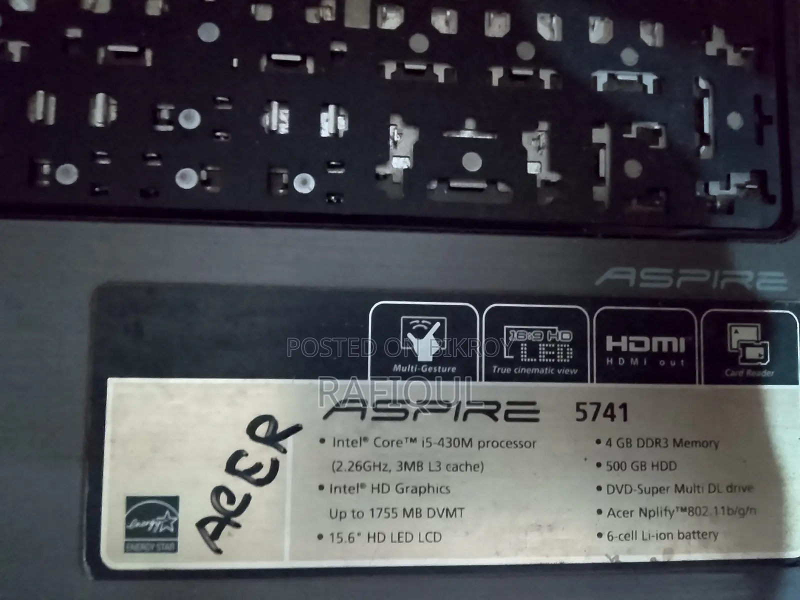 Laptop Acer Aspire 5741 4GB Intel Core i5 HDD 500GB