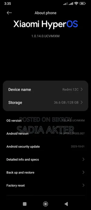 Xiaomi Redmi 12C 128 GB Black