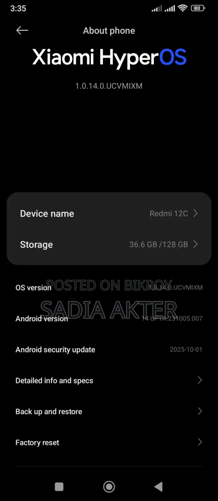 Xiaomi Redmi 12C 128 GB Black