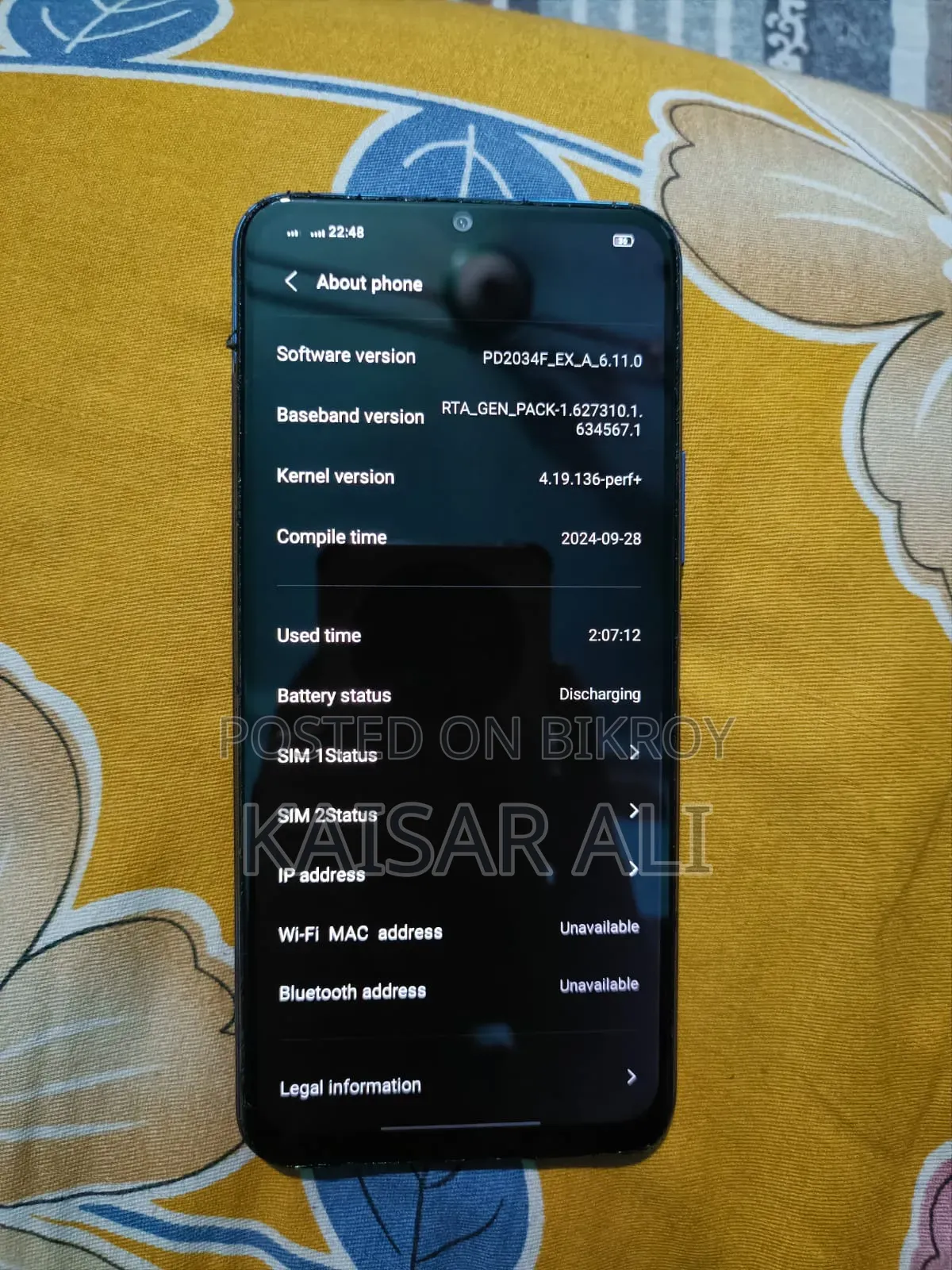 Vivo Y20 64 GB Blue