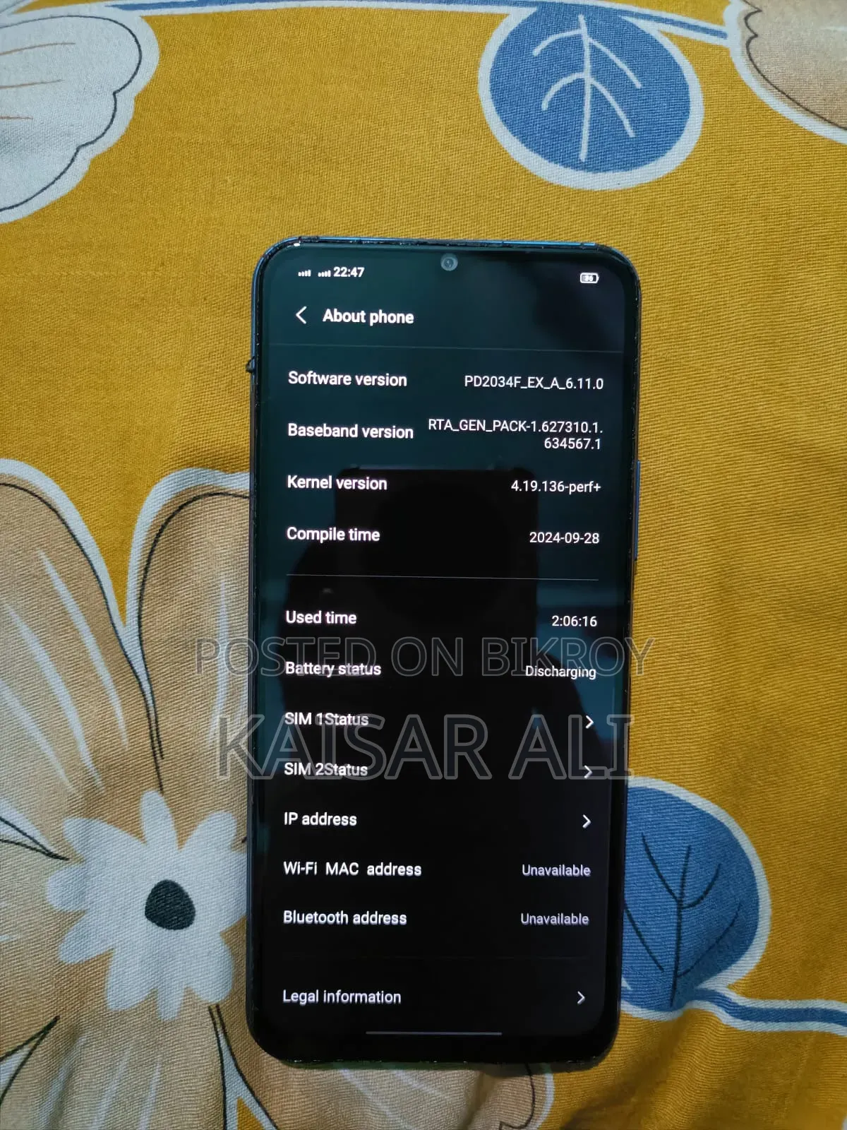 Vivo Y20 64 GB Blue