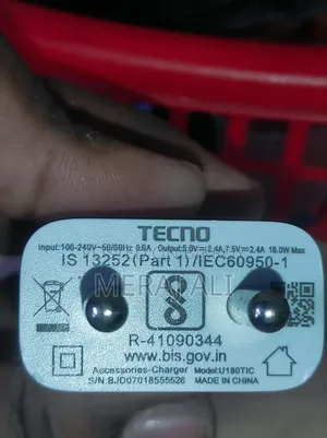 Tecno 18 Watt Official Original Charger