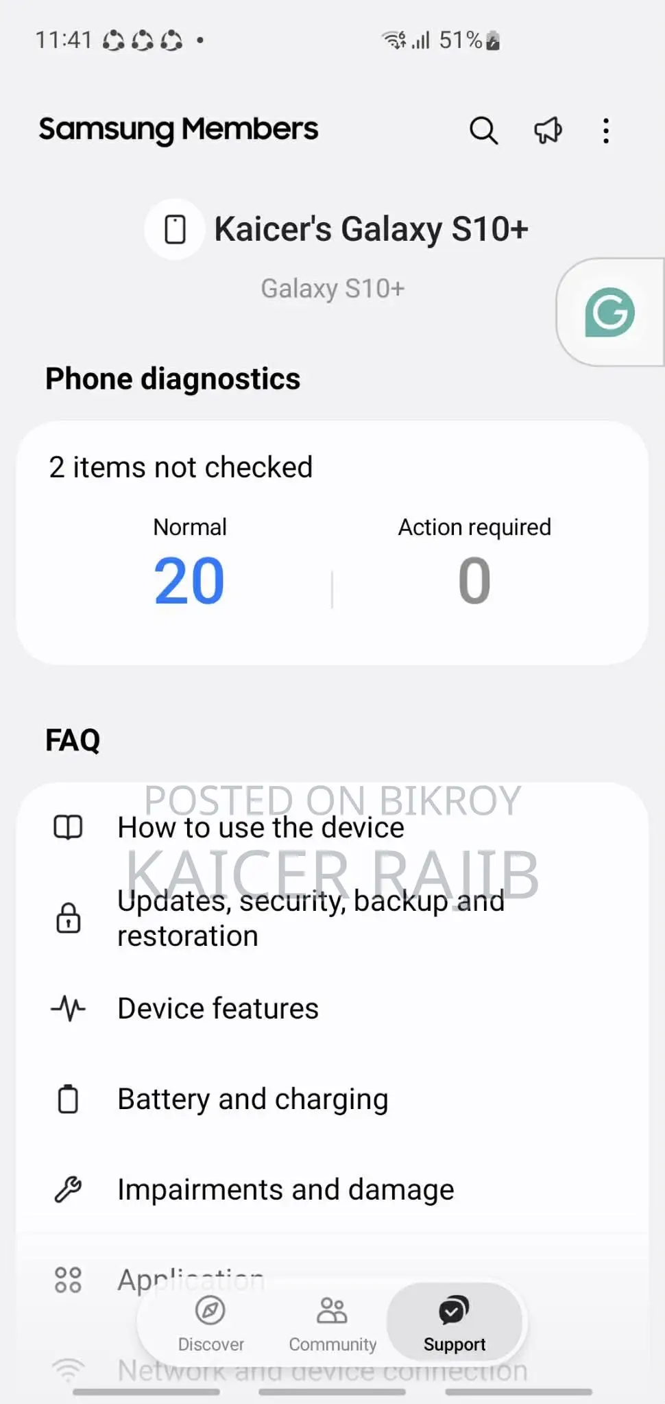 Samsung Galaxy S10 Plus 128 GB Green