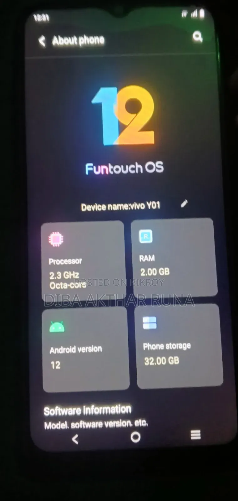 Vivo Y01 32 GB Black
