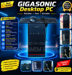 Desktop Computer Gigabyte 8GB Intel Core i3 SSD 512GB