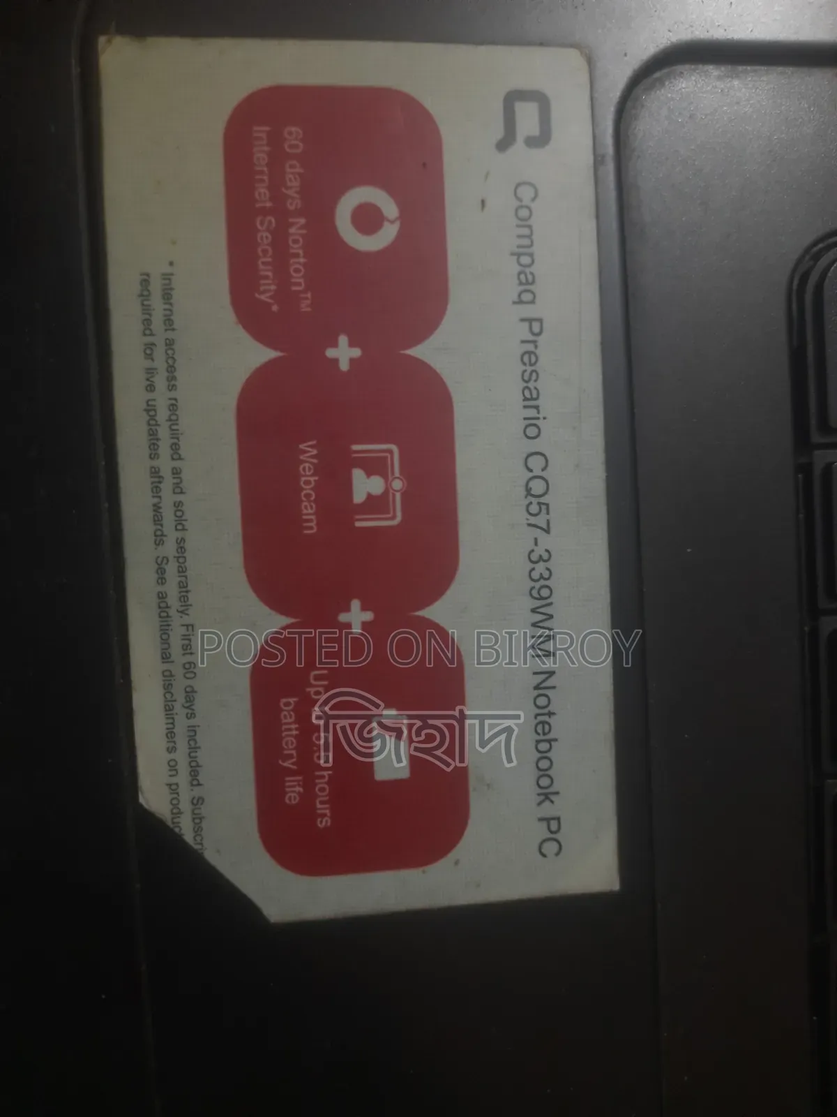 Laptop Compaq Presario CQ57 2GB Intel Celeron HDD 320GB