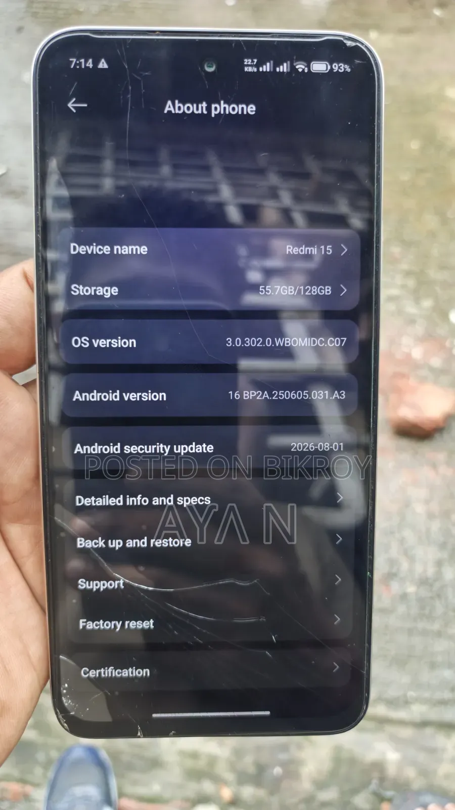 Xiaomi Redmi 15 128 GB Gray
