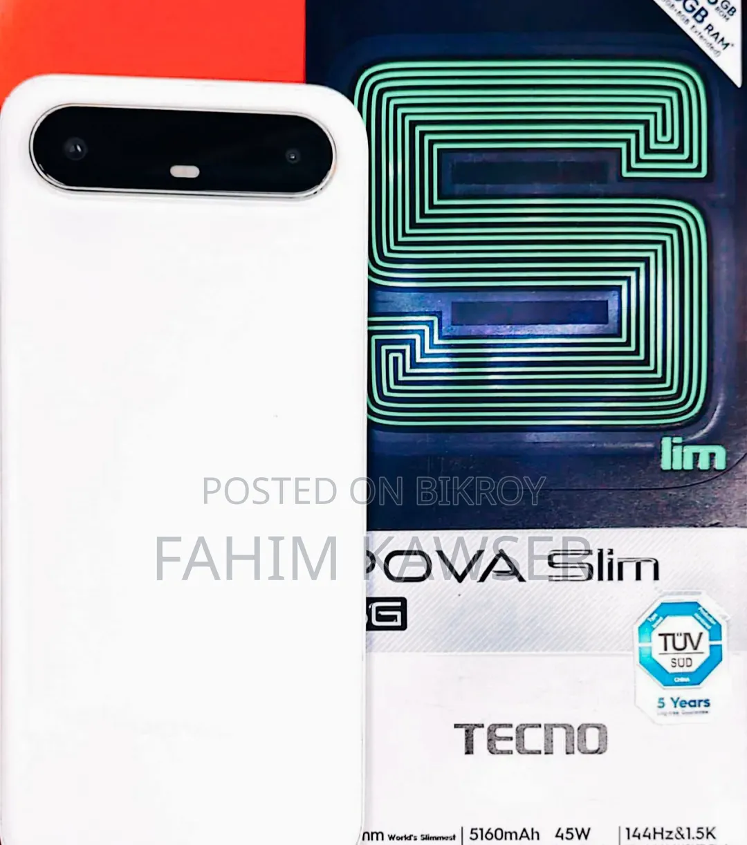 New Tecno Pova Slim 5G 256 GB White